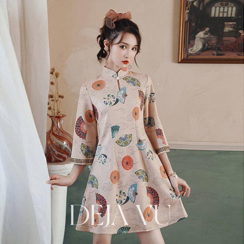 dejavu-เดรส-ชุดเดรส-กี่เพ้าตรุษจีน-กี่เพ้าตรุษจีน-cheongsam-ชุดเดรสกี่เพ้า-เสื้อผ้าสไตล์จีน-ชุดกี่เพ้าหญิง-101312