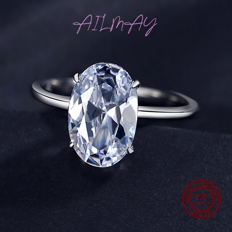 ailmay-แหวนเงินแท้-925-ประดับเพทาย-ทรงวงรี-สไตล์คลาสสิก-เครื่องประดับ-สําหรับผู้หญิง