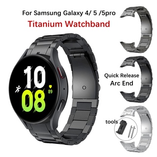สายนาฬิกาข้อมือไทเทเนียม โลหะ สีเทา สําหรับ Samsung Galaxy Watch 5 6 Pro 45 มม. 40 มม. 44 มม. Galaxy Watch4 Classic 46 มม. 42 มม.