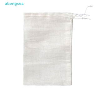 Abongsea ถุงหูรูด ผ้าฝ้าย ขนาดใหญ่ 8x10 ซม. ใช้ซ้ําได้ สําหรับใส่สบู่ สมุนไพร ชา 10 ชิ้น