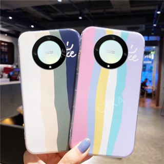 พร้อมส่ง เคสโทรศัพท์มือถือแบบนิ่ม ไล่โทนสีรุ้ง สําหรับ HONOR X9a 5G X7A 2023 X7A