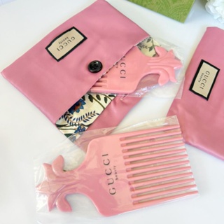 Gucci Beauty Comb &amp; Floral Pouch Case ( กระเป๋า + หวี )