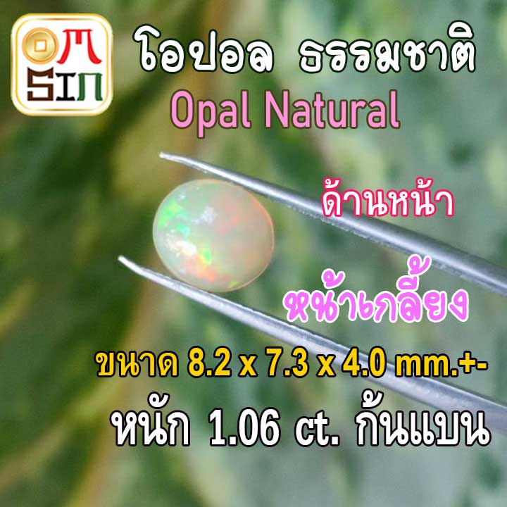 op001-พลอย-โอปอล-opal-natural-ไข่-8-2-x-7-3-x4-0-mm-หนัก-1-06-ct-มีเหลือบรุ้ง-ก้นแบน-พลอยสด-ธรรมชาติแท้-ดิบ-ไม่เผา