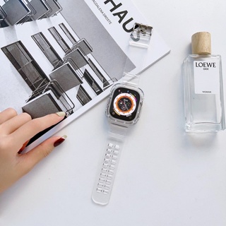สายนาฬิกาข้อมือซิลิโคนใส สําหรับ Apple Watch Ultra 49 มม.