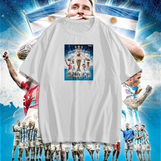 เสื้อยืดแขนสั้น พิมพ์ลาย Argentina World Cup สําหรับผู้ชาย และผู้หญิง 2022