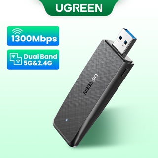 ภาพขนาดย่อของภาพหน้าปกสินค้าUgreen อะแดปเตอร์เครือข่าย WiFi ไร้สาย 1300Mbps ปลั๊ก USB 2.4G และ 5G สําหรับคอมพิวเตอร์ PC จากร้าน ugreen.th บน Shopee ภาพที่ 1