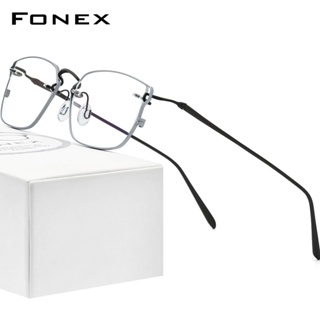 Fonex ใหม่ แว่นตาออปติคอล ไทเทเนียมบริสุทธิ์ กรอบสี่เหลี่ยม สไตล์วินเทจ เรโทร สําหรับผู้ชาย 2022 F98641