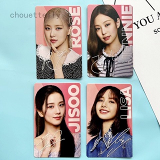 Chouettelly 4 ชิ้น / เซต Pc ROSE LISA JISOO OREO BLACKPINK X OREO | Rosé JISOO LISA JENNIE BP โฟโต้การ์ด