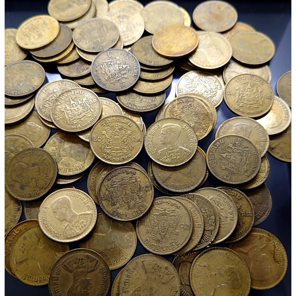 ชุด-5-เหรียญ-เหรียญ-50-สตางค์-ปี-2500-ผ่านใช้