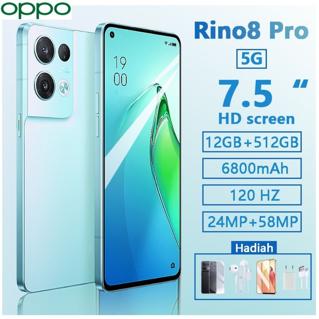 ภาพหน้าปกสินค้าOppo Rino8 Pro โทรศัพท์ 5G โทรศัพท์มือถือ 12GB + 512GB  โทรศัพท์มือถือ โทรศัพท์ราคาถูก โทรศัพท์มือถือราคาถูก WiFi