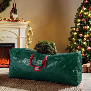 【AG】Christmas Tree Storage Bag Large Capacity Multi-function PE Handles Zipper Waterproof Artificial Tree Organizer for Home