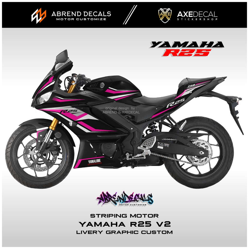 สติกเกอร์กราฟฟิค-ลายขวาง-สําหรับติดตกแต่งรถจักรยานยนต์-yamaha-r25-v2-r25