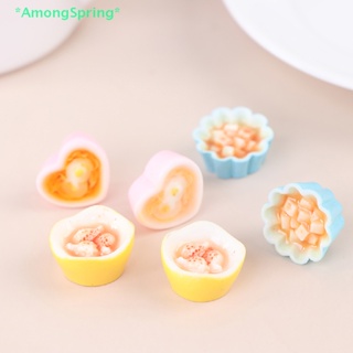 Amongspring&gt; โมเดลอาหารจิ๋ว เรซิ่น สําหรับตกแต่งบ้านตุ๊กตา 2 ชิ้น