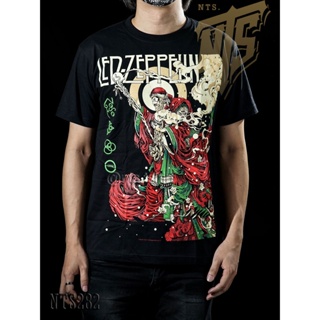 เสื้อยืดวินเทจNTS​ 282 Led Zeppelin เสิ้อยืดดำ เสื้อยืดชาวร็อค เสื้อวง New Type System NTS Rock brand Sz. S M L XL _46