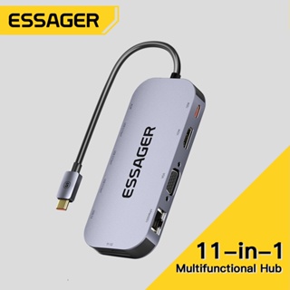 Essager 11 in 1 อะแดปเตอร์ฮับ USB 3 0 sd การ์ดรีดเดอร์ USB C PD 100w อเนกประสงค์ RJ45 HDMI