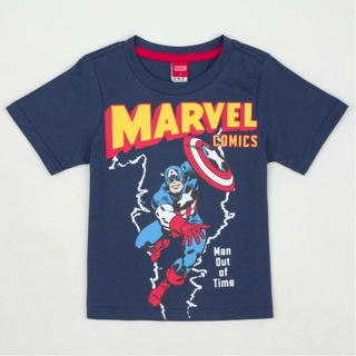 Marvel Boy T-shirt Captain America - เสื้อยืดเด็ก ลายฮีโร่ มาร์เวล กับตันอเมริกา สินค้าลิขสิทธ์แท้100% characters s_07