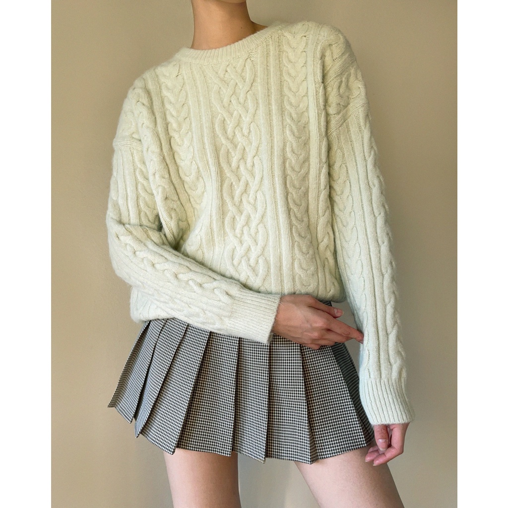 aliotte-claire-sweater-สเวตเตอร์ไหมพรมผ้าลายถัก