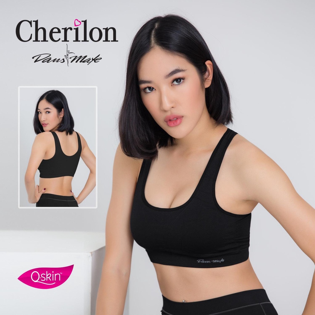 cherilon-dansmate-เชอรีล่อนแดนซ์เมท-curve-support-ท็อปบราหลังยู-สีดำ-กระชับ-ใส่สบาย-เคลื่อนไหวคล่องตัว-mpn-vwa003-bl