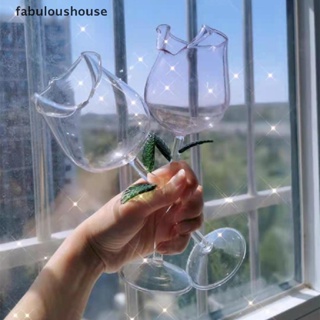 [fabuloushouse] ใหม่ แก้วไวน์แดง รูปดอกกุหลาบ ปลาโลมา แก้วค็อกเทล ปาร์ตี้ พร้อมส่ง