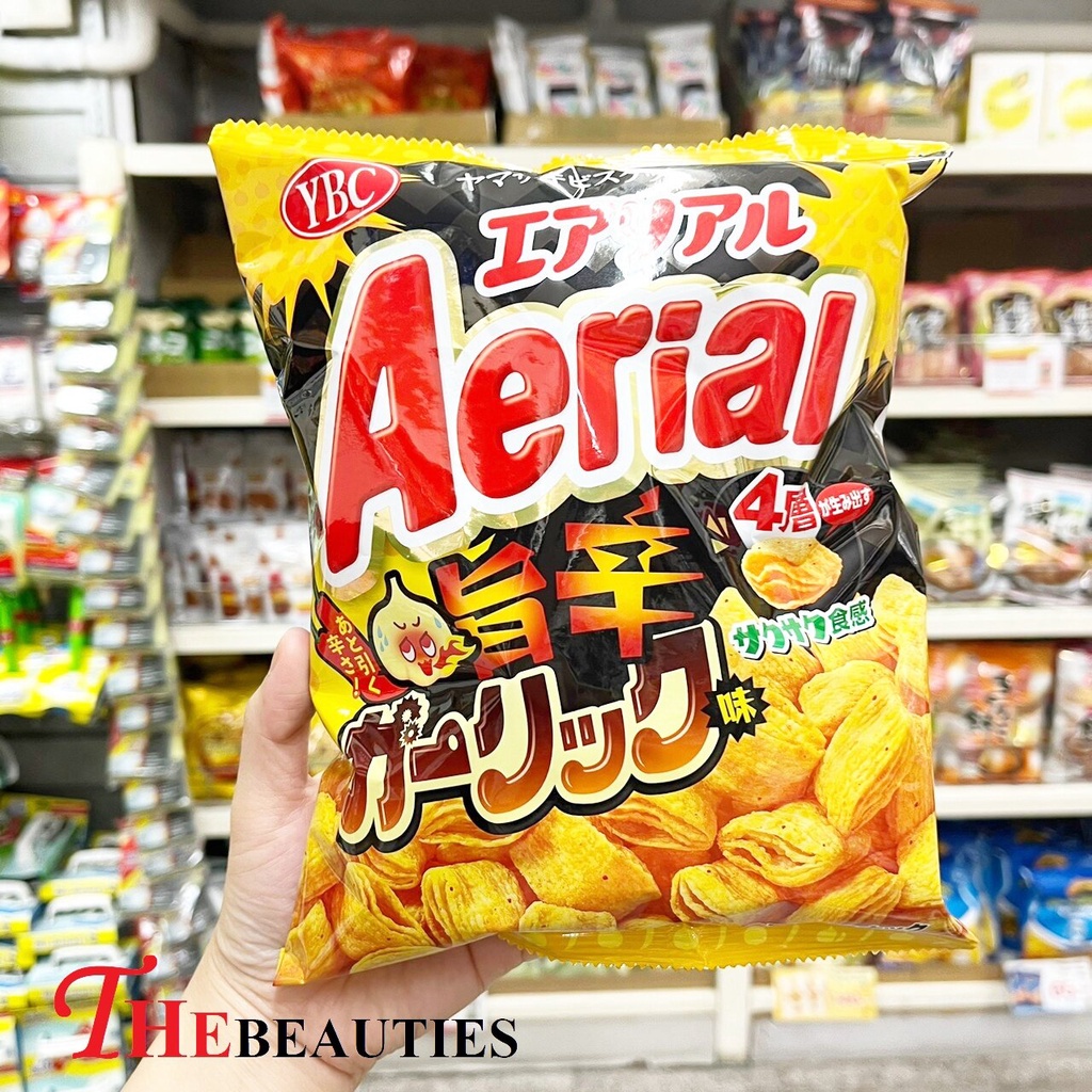 ybc-aerial-spicy-garlic-corn-snack-70g-ขนมญี่ปุ่น-ข้าวโพดอบกรอบรสพริกกระเทียม-ขนมอบกรอบรสพริกกระเทียม