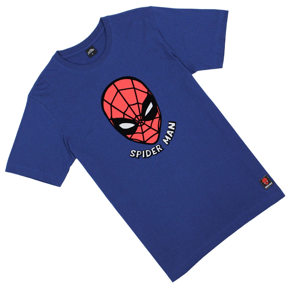 marvel-men-spider-man-flock-print-t-shirt-เสื้อมาร์เวลผู้ชายพิมพ์กำมะหยี่-ลายสไปเดอร์แมน-สินค้าลิขสิทธ์แท้100-charac
