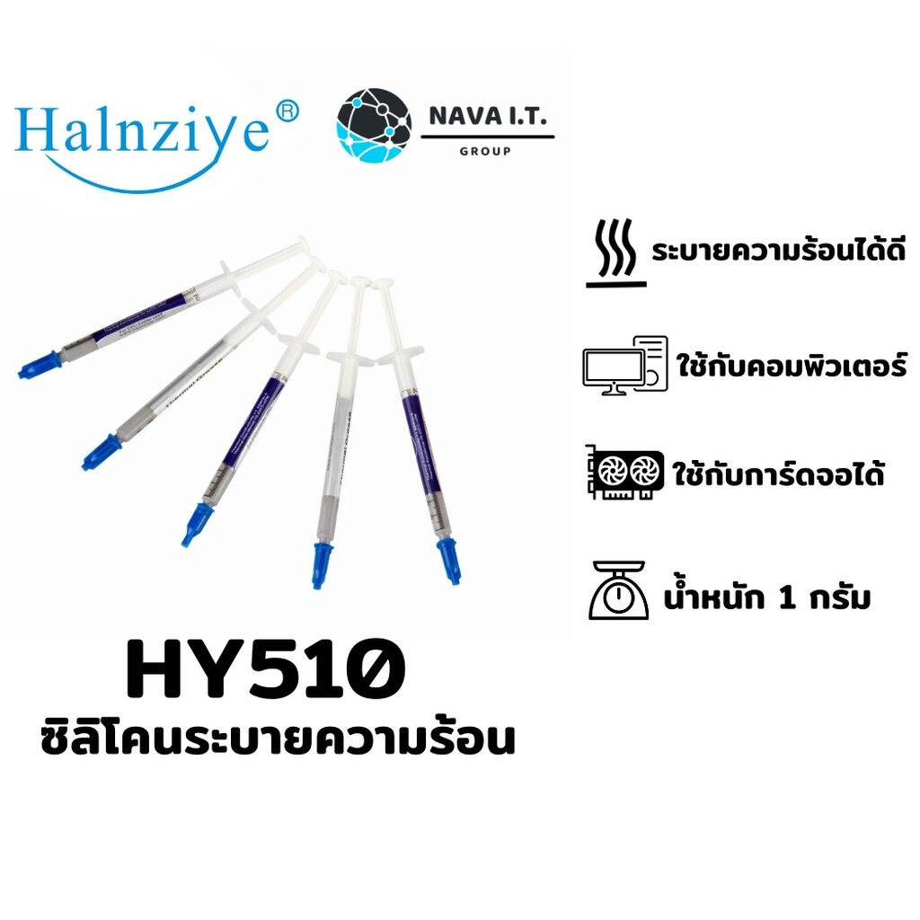 ภาพหน้าปกสินค้า️กรุงเทพฯด่วน1ชั่วโมง ️ (195) NAVA IT Silicone Halnziye HY510 ซิลิโคนระบายความร้อน 1 กรัม สีเทาสำหรับพัดลมระบายความร้อน จากร้าน nava.it บน Shopee