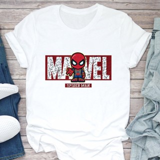 Fashion T-shirt Harajuku Cartton Marvel Printing T Shirt Women White Casual Letter Print Tshirt Female Streetwear S_01