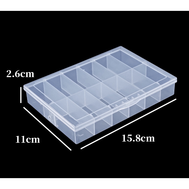 กล่องพลาสติกใส-ทรงสี่เหลี่ยมผืนผ้า-12-ช่อง-สําหรับใส่เครื่องประดับ-ตกแต่งเล็บ-อะไหล่เล็บ-ใส่เล็บปลอม-หลายชิ้น