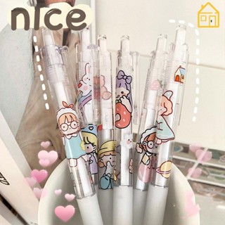 Kawaii ปากกาหมึกเจล ลายการ์ตูนน่ารัก สีดํา เครื่องเขียน สําหรับนักเรียนหญิง 0.5 เมตร