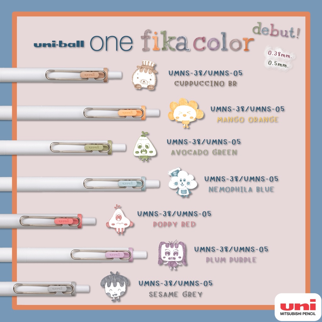 ปากกา-ขายแยกด้าม-uni-ball-one-umn-s-fika-color-limited-assortment-2022-1แท่ง