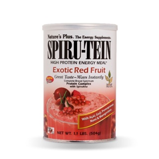 NaturesPlus Spiru-Tein High Protein Energy Meal Exotic Red Fruit 1.1 lbs 504 g nature s plus โปรตีน