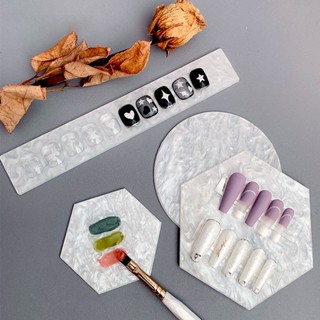 【AG】Nail Color Plate Shell Pattern Non-Fading Natural Palette Plate Mixing Tool for