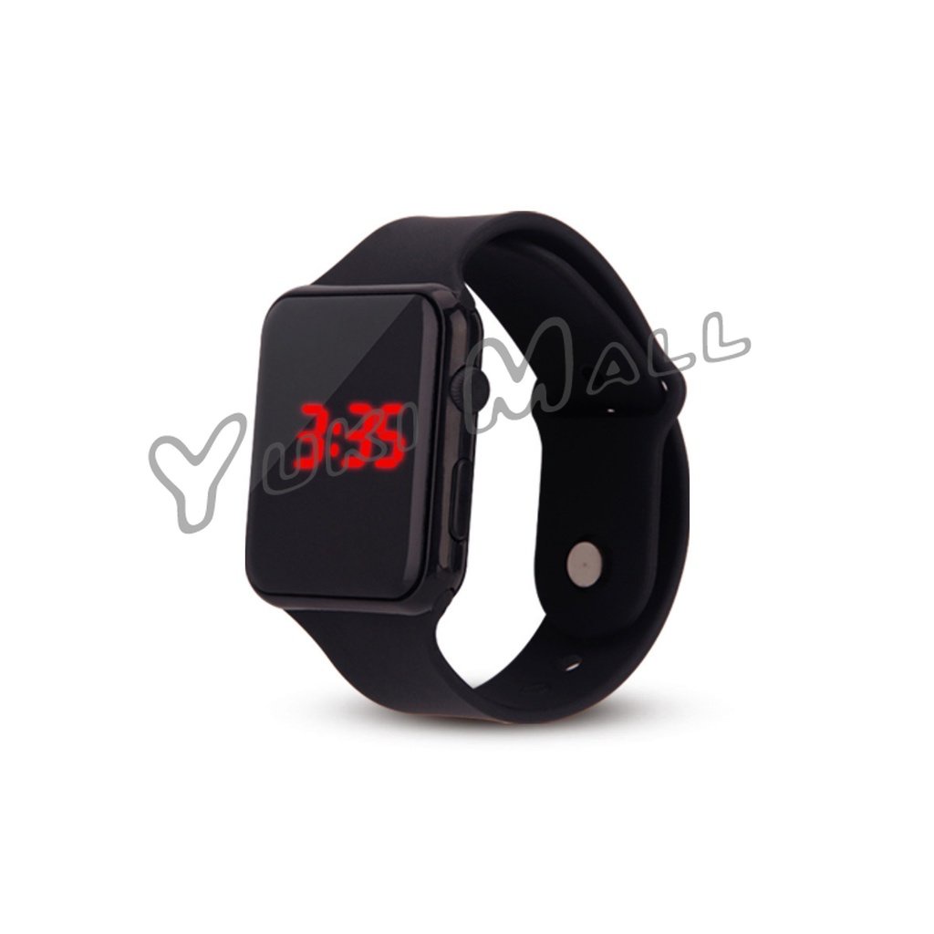 Yuki นาฬิกาดิจิทัลมีไฟ LED สายซิลิโคน สไตล์สปอร์ต Fashion Watches