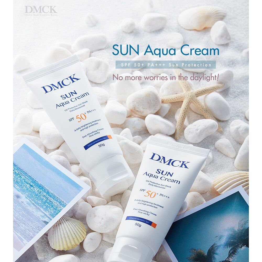 dmck-sun-aqua-cream-spf50-pa-50g-ครีมกันแดด-กันแดดเนื้อครีม-ทาแล้วแตกตัวเป็นน้ำ-ไม่เหนียวเหนอะหนะ