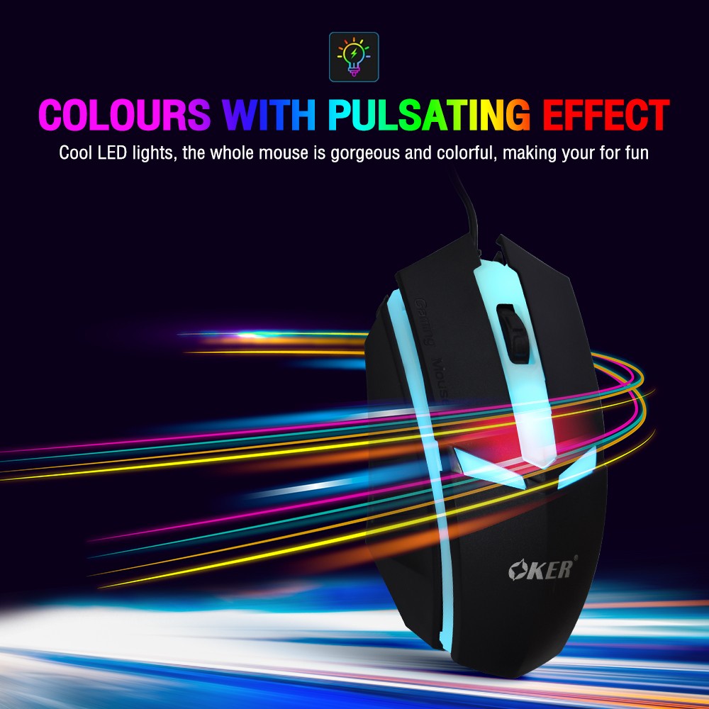 ภาพสินค้าOKER OP-165 Mouse USB 7Colour Lighting Mouse มีไฟ7สี ราคาถูก ของแท้ จากร้าน tukdeeshop.99 บน Shopee ภาพที่ 2