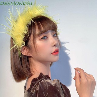 Desmondri ที่คาดผม ประดับขนนกน่ารัก สวยหรู สไตล์เกาหลี สําหรับผู้หญิง