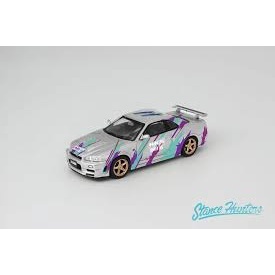 Artwork X Stance Hunters 1/64 limited to 699pcs.  Skyline GTR R34 NISMO Z-Tune.  Silver HKS