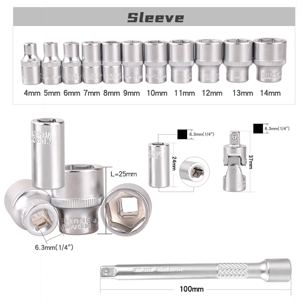 2-20Nm 1/4 Preset Torque Wrench Socket Bit Combination 35 in 1 ...