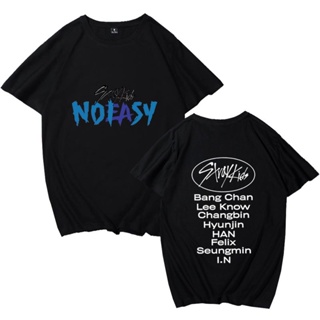KPOP Cotton T-shirt Stray Kids NOEASY Same Printed Short-sleeved Top Plus Size Mens and Womens 2022 Summer New Ko_11
