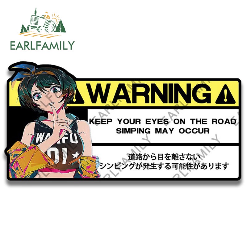 earlfamily-สติกเกอร์ติดรถยนต์-กันน้ํา-กันแดด-ลาย-sarashina-ruka-concentrate-on-driving-warning-ขนาด-13-ซม-x-6-6-ซม