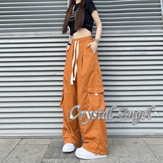Crystal  กางเกงขายาว กางเกงเอวสูง กางเกงขายาวผู้หญิง 2023 ใหม่ สบาย รุ่นใหม่ สไตล์เกาหลี ทันสมัย ES220034 36Z230909