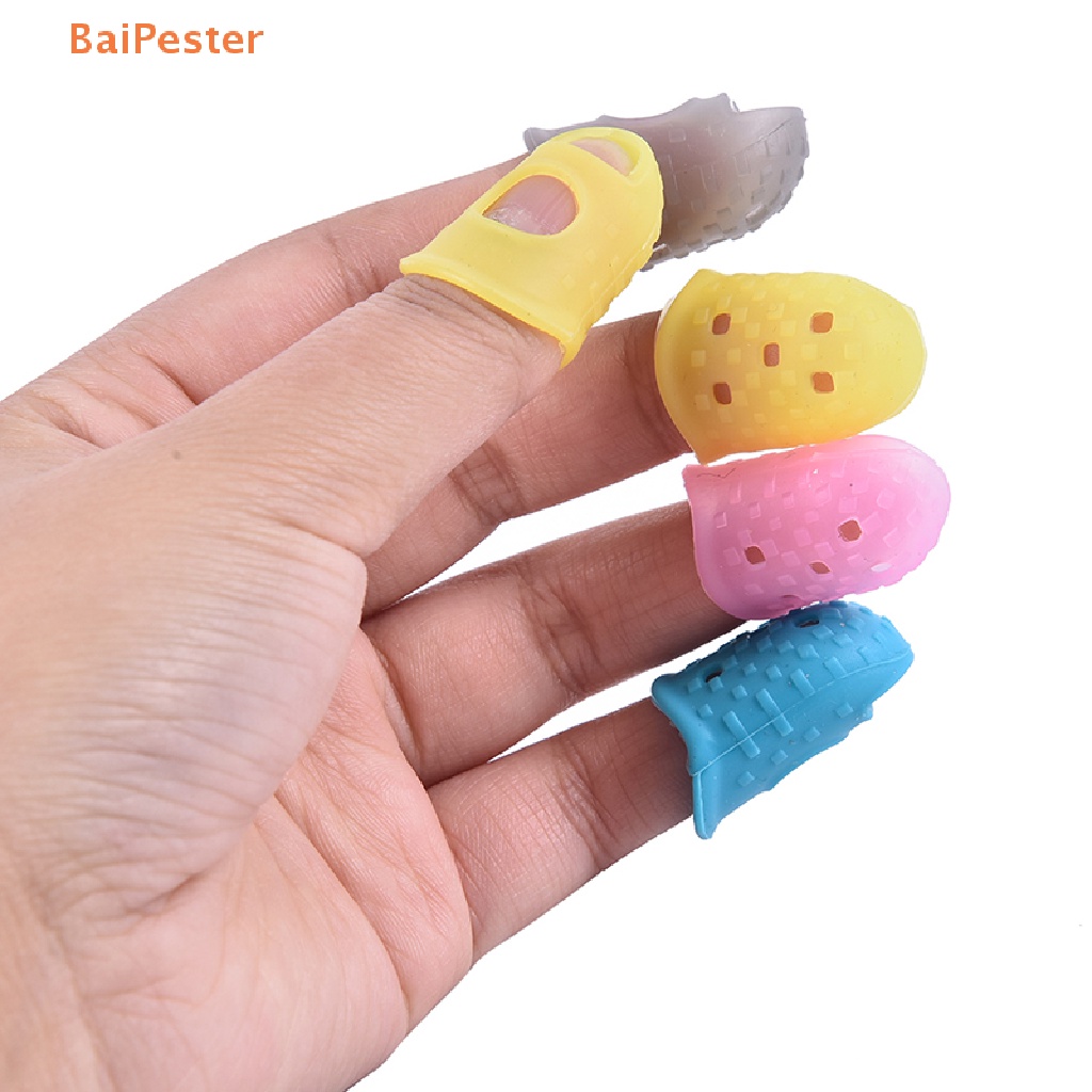 baipester-ถุงมือซิลิโคน-กันลื่น-ป้องกันนิ้ว-อุปกรณ์เสริม-สําหรับเล่นกีตาร์-10-ชิ้น