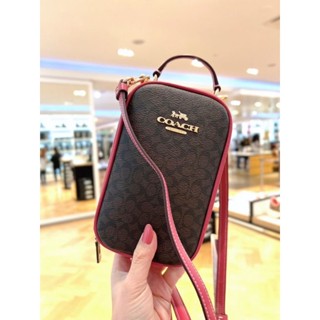 🌺 Phone Crossbody In Colorblock Signature Canvasขนาด 4 1/2" (L) x 7" (H) x 2 1/4" (W)