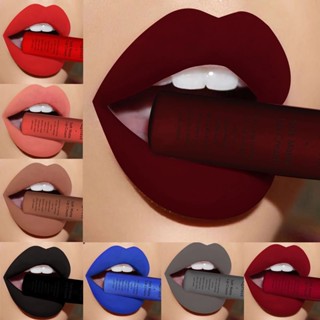 Qibest ลิปสติก ลิปกลอส เนื้อแมตต์ กํามะหยี่ กันน้ํา ติดทนนาน สีนู้ด สีแดง 16 สี