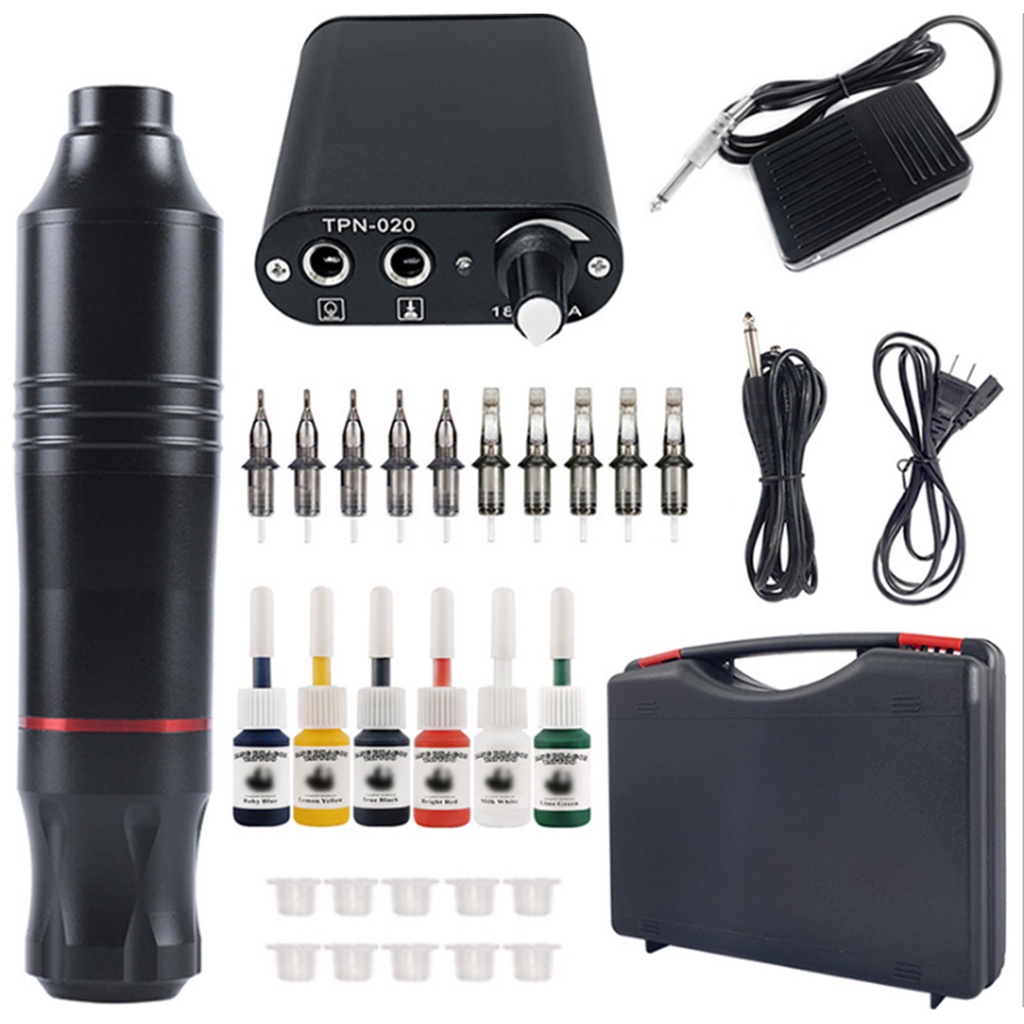 portable-tattoo-kit-rotary-tattoo-machine-kit-tattoo-pen-with-tattoo-needles-power-supply-foot-pedal-tattoo-inks-amp-cups