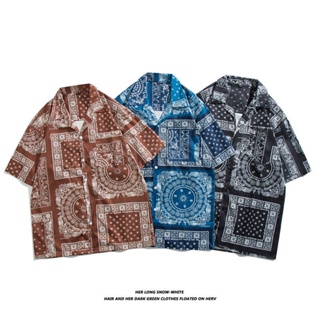 MNO.9 Shirt hawaii 9201 เสื้อเชิ้ตฮาวาย ผู้ชาย เสื้อเชิ้ตแขนสั้น เชิ้ตลายวินเทจ เชิ้ตลำลอง เสื้อเชิ้ตชาย  3 สี