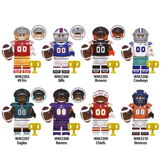 ฟิกเกอร์ Rugby Team Bills Browns Cowboys Eagles Ravens Chiefs Broncos ของเล่นเสริมการเรียนรู้เด็ก