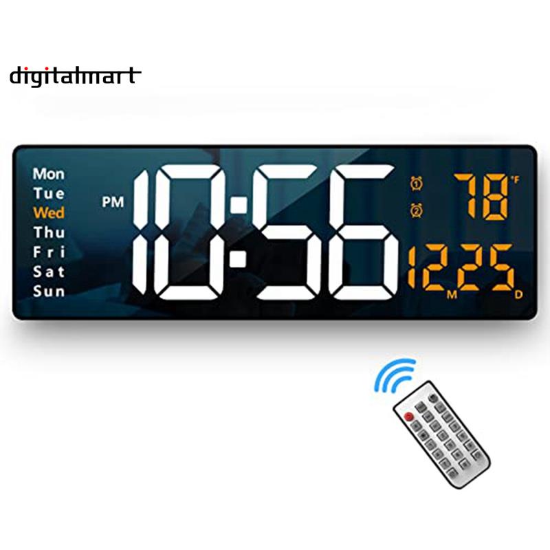 นาฬิกาดิจิทัล-led-ติดผนัง-ขนาดใหญ่-พร้อมรีโมตคอนโทรล-สีส้ม-สไตล์โมเดิร์น-สําหรับตกแต่งห้อง