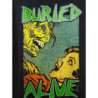 เสื้อยืด มือสอง ลายมันส์ งานแบรนด์ Buried Alive อก 42 ยาว 27