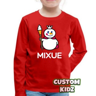 เสื้อยืดแขนยาว พิมพ์ลาย MIXUE ICE CREAM GAME ROBLOX สําหรับเด็ก